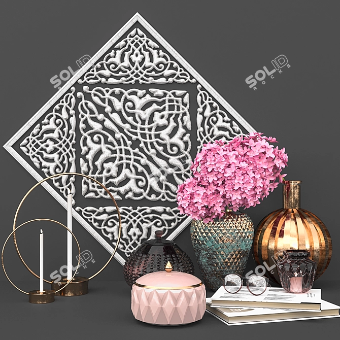 Elegant Decor Set 0002 3D model image 4