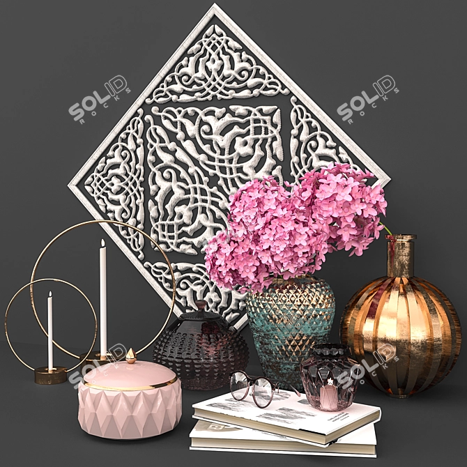 Elegant Decor Set 0002 3D model image 5