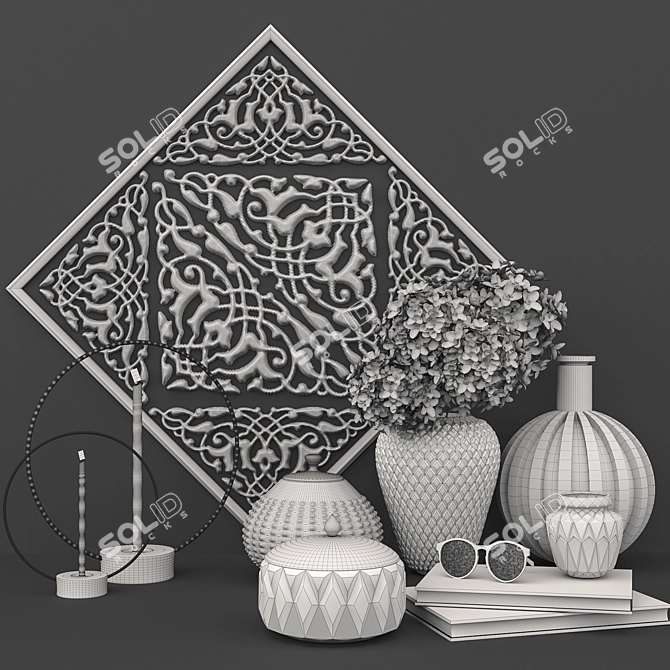 Elegant Decor Set 0002 3D model image 6