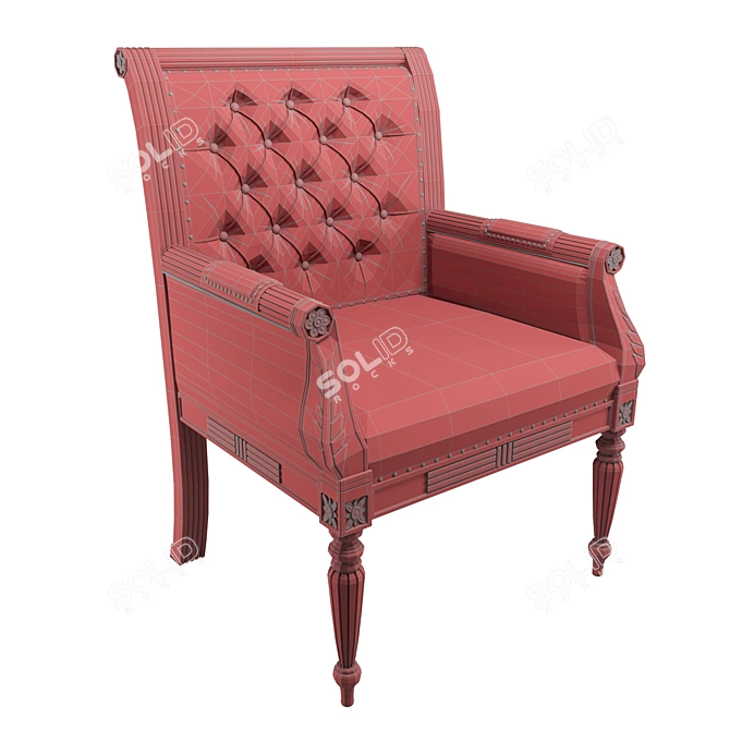 Luxury Leather Executive Chair 3D model image 3