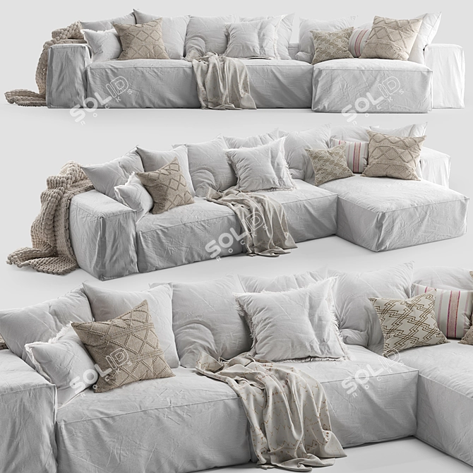 Hendrix Luxe Sofa: Modern Elegance for Your Home 3D model image 1