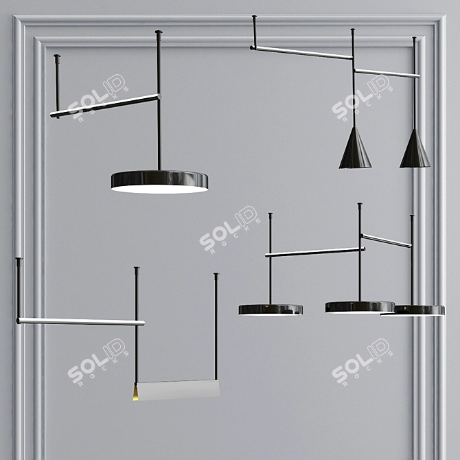 Sleek Steel LED Profile 3D model image 1