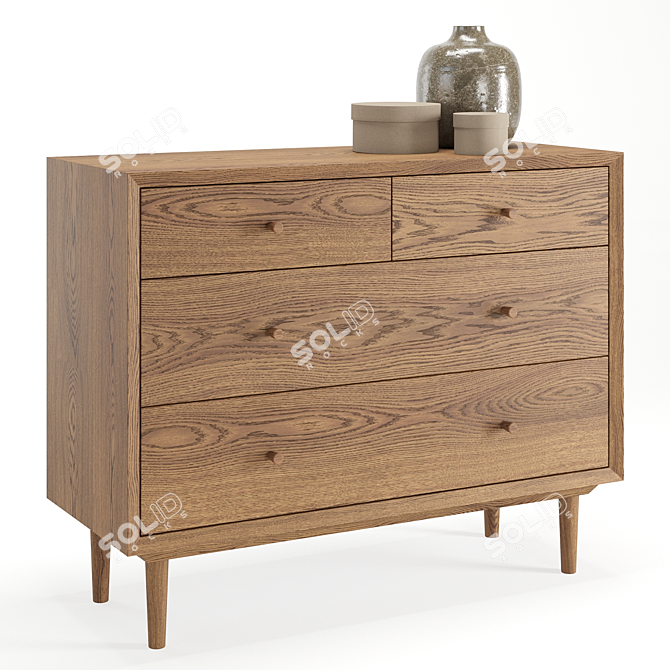 Vintage Quilda Dresser: Elegant and Timeless 3D model image 1