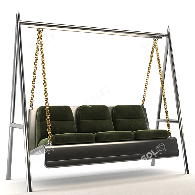 Elegant Outdoor Sofa Swing 3D model image 2