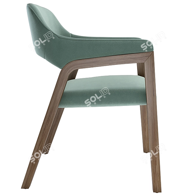 Sleek and Stylish: Parla Olive Chair 3D model image 2