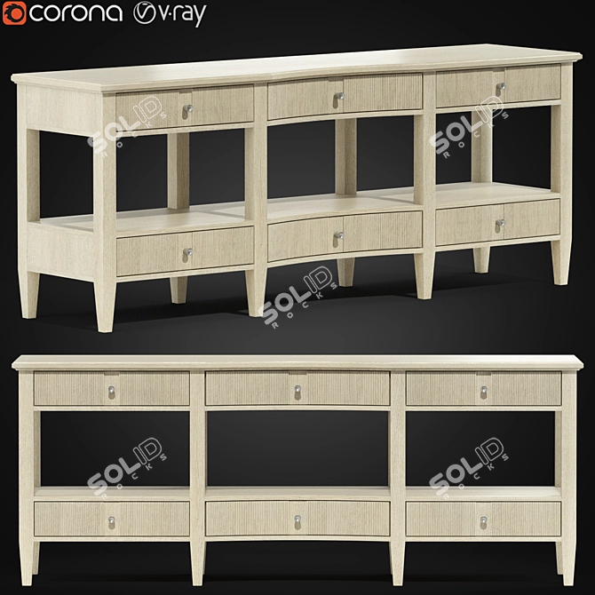 Elegant Reverie Console Table 3D model image 1
