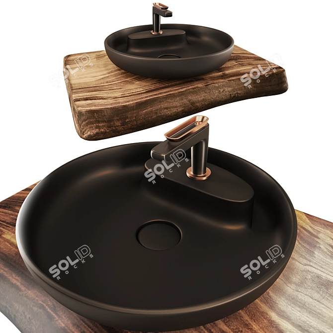 Sleek Bath Set: Vitra Memoria Washbasin & Bien Hermes Tap 3D model image 1