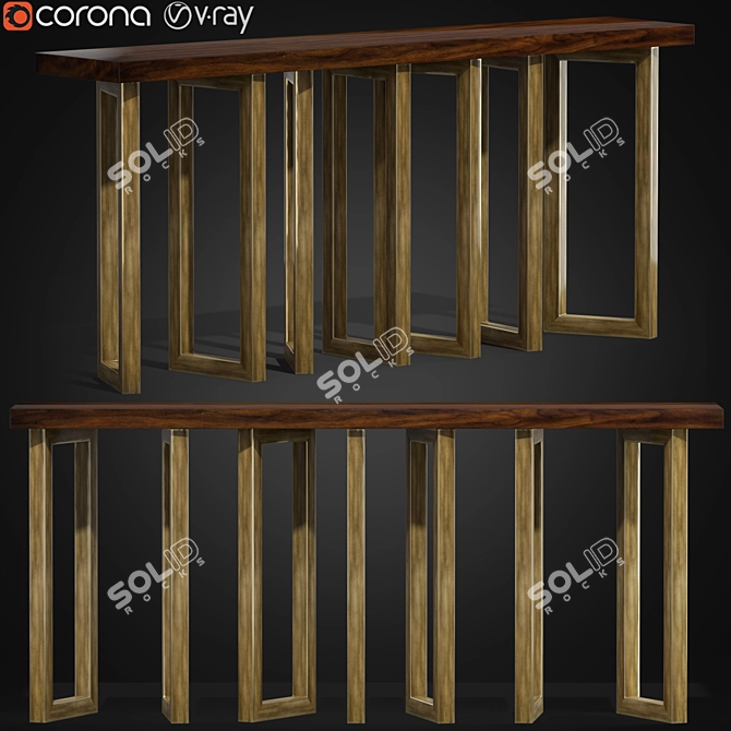 Elegant Melange Connelly Hall Console 3D model image 1