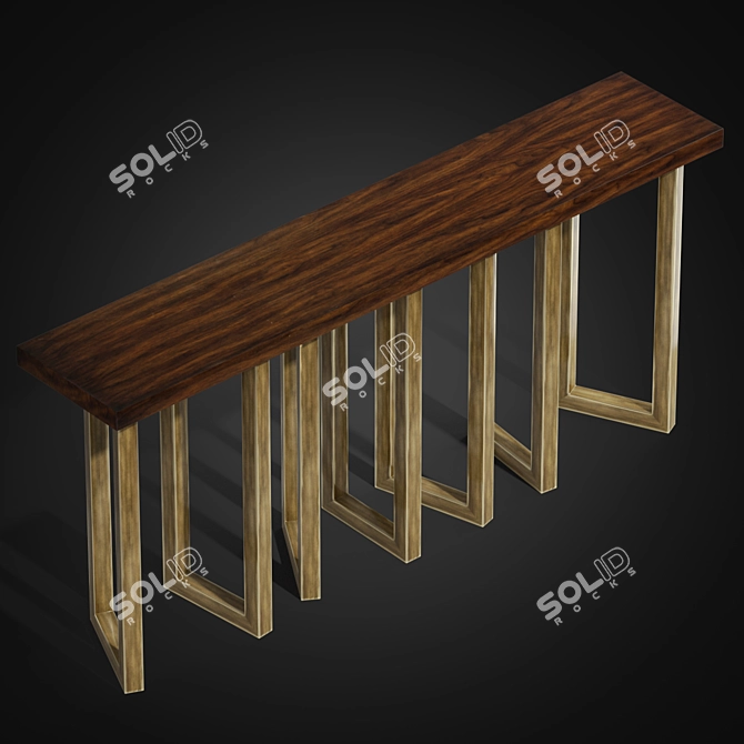 Elegant Melange Connelly Hall Console 3D model image 2