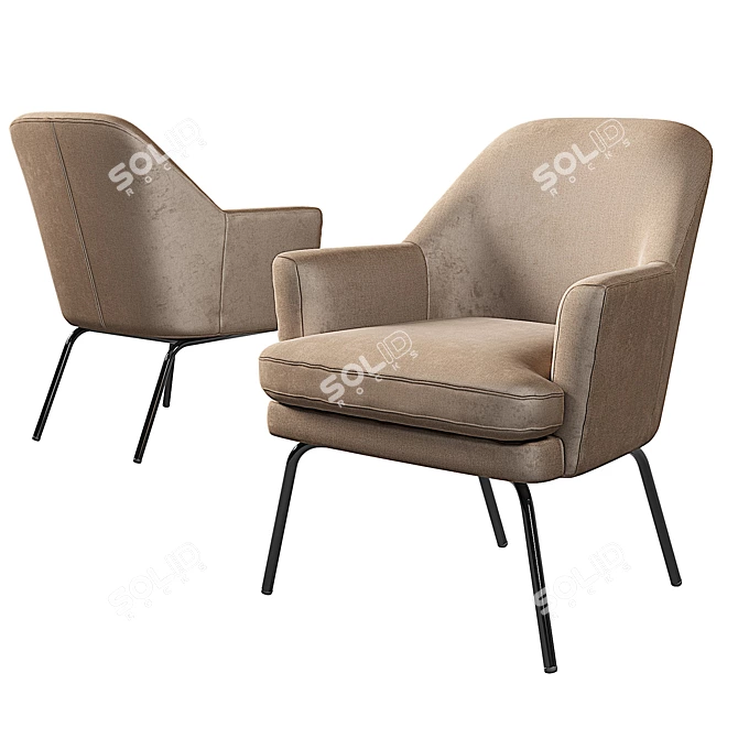 Chisa Armchair: Compact and Stylish 3D model image 1