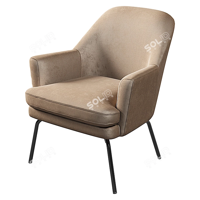 Chisa Armchair: Compact and Stylish 3D model image 2
