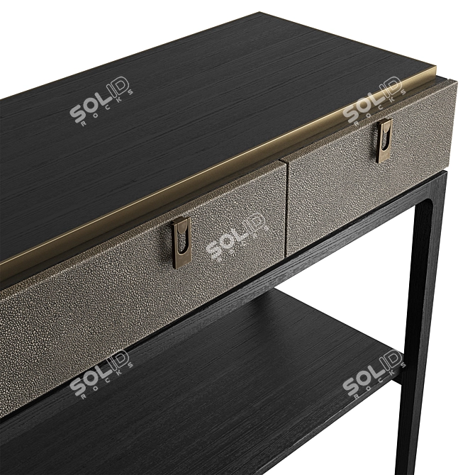 Luxury Leather and Brass Console 3D model image 6