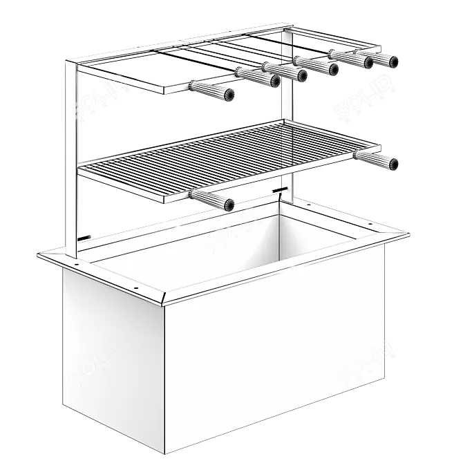 Modular BBQ Grill: Versatile and Efficient! 3D model image 2