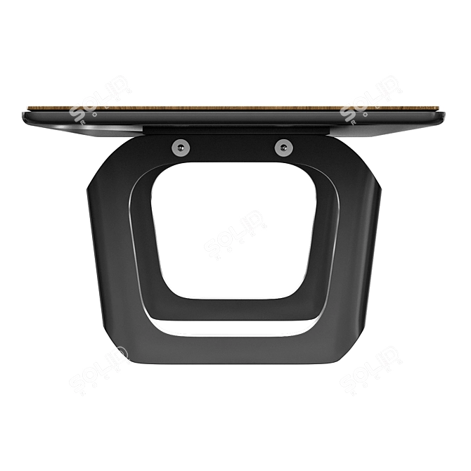 Contemporary Steel and Brass Dining Table 3D model image 2