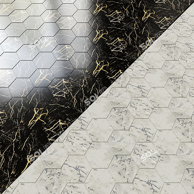 Italon Sharm Extra: Hexagon Mosaic Tiles 3D model image 3