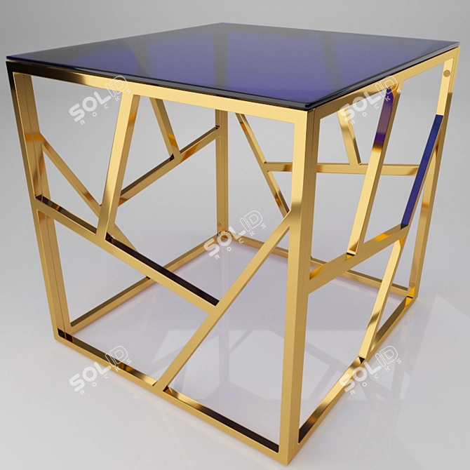 Modern Metal Glass Coffee Table: Garda 3D model image 2