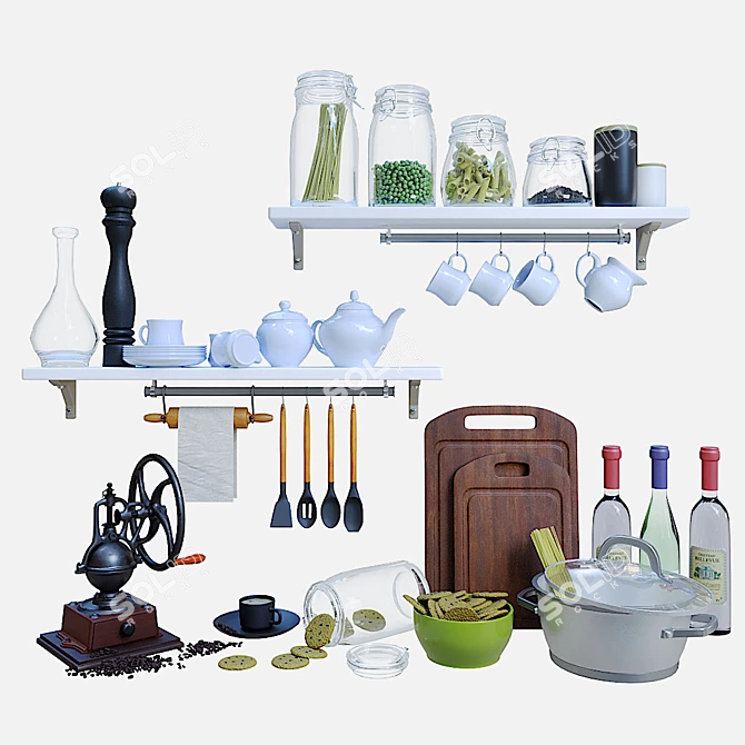 Complete Kitchen Essentials Set 3D model image 7