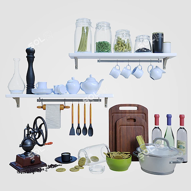 Complete Kitchen Essentials Set 3D model image 8