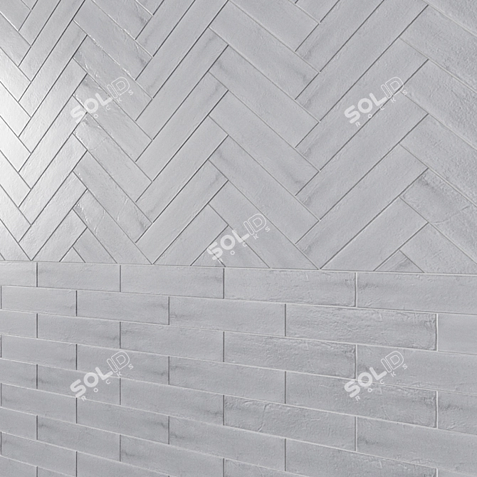 Oblique Range: Unique Porcelain Tiles 3D model image 3