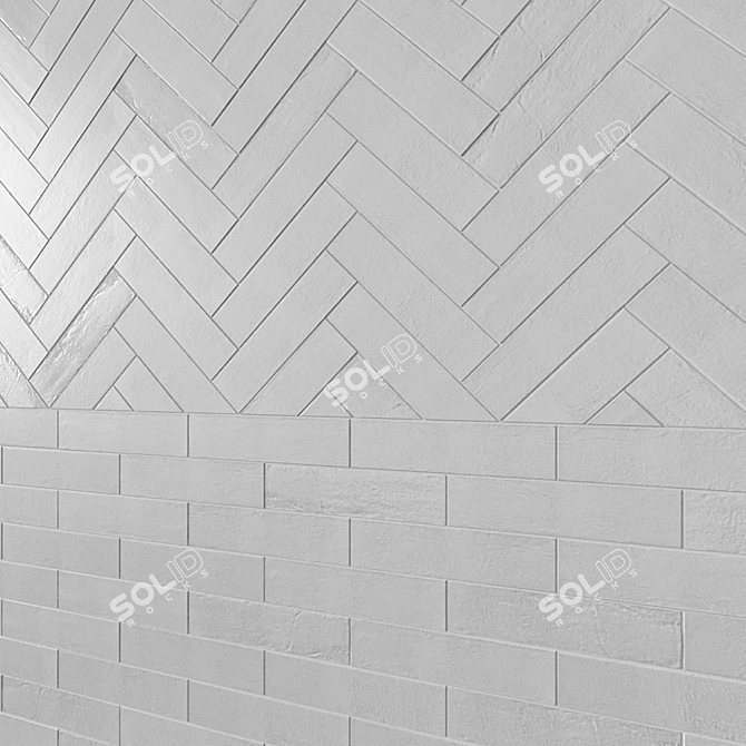 Oblique Range: Unique Porcelain Tiles 3D model image 4