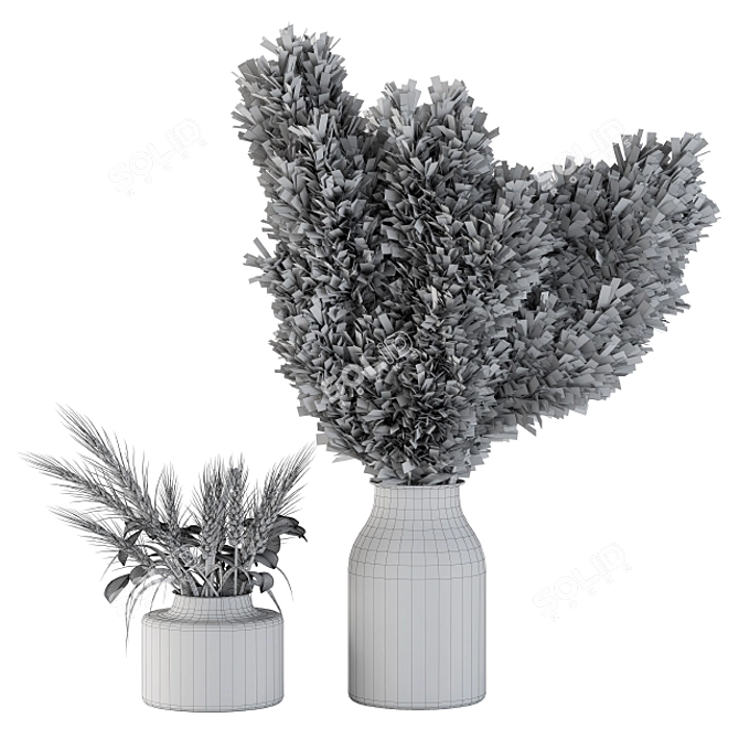 18-Piece Assorted Dry Plants 3D model image 4