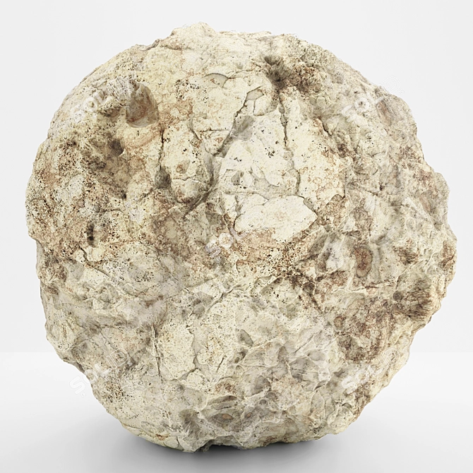 Beige Rock Texture: VRAY PBR Material 3D model image 1