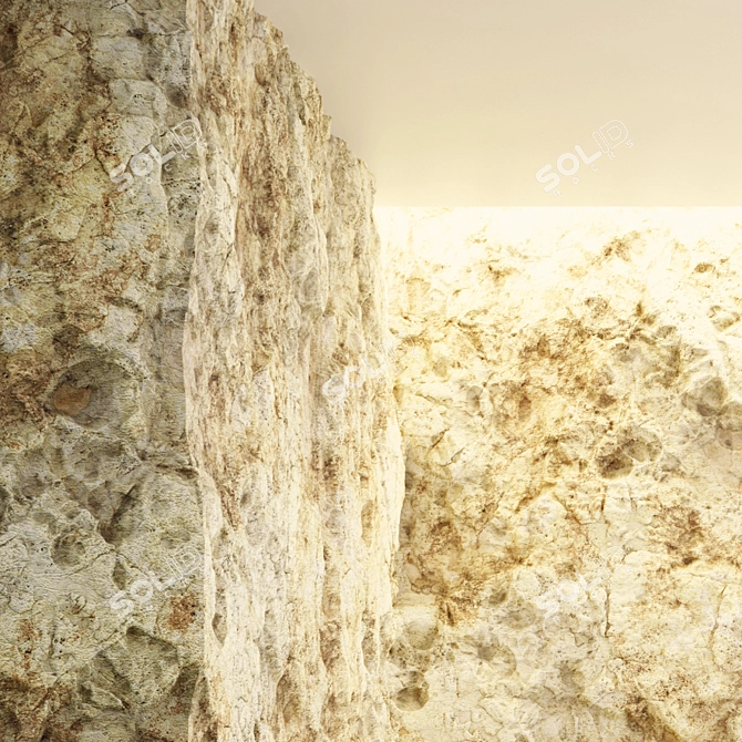 Beige Rock Texture: VRAY PBR Material 3D model image 3