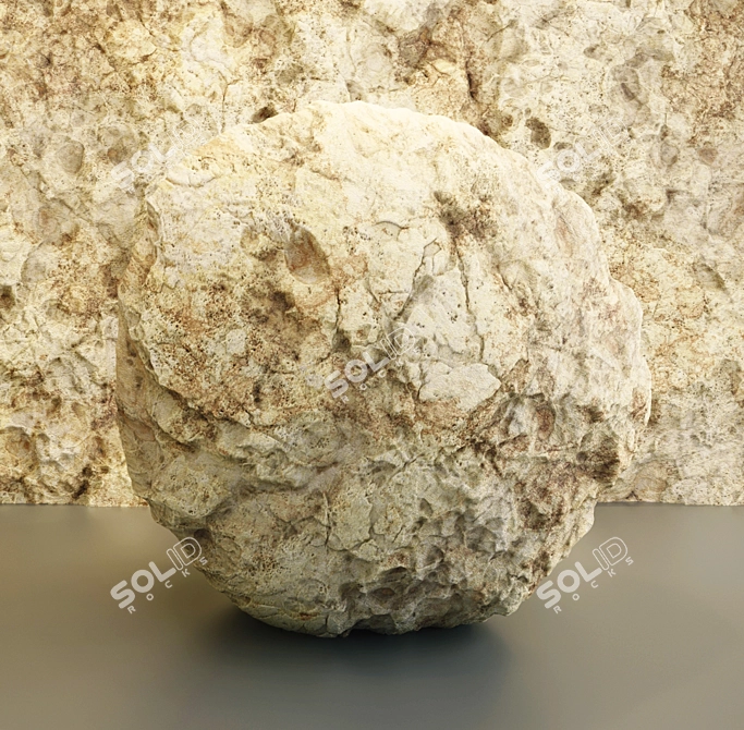 Beige Rock Texture: VRAY PBR Material 3D model image 4