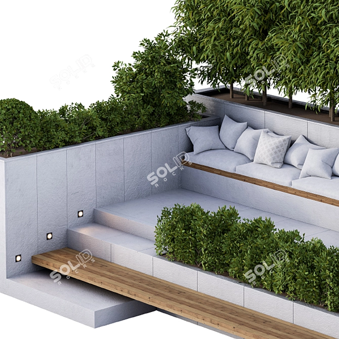 Modern Outdoor Furniture Set 3D model image 3