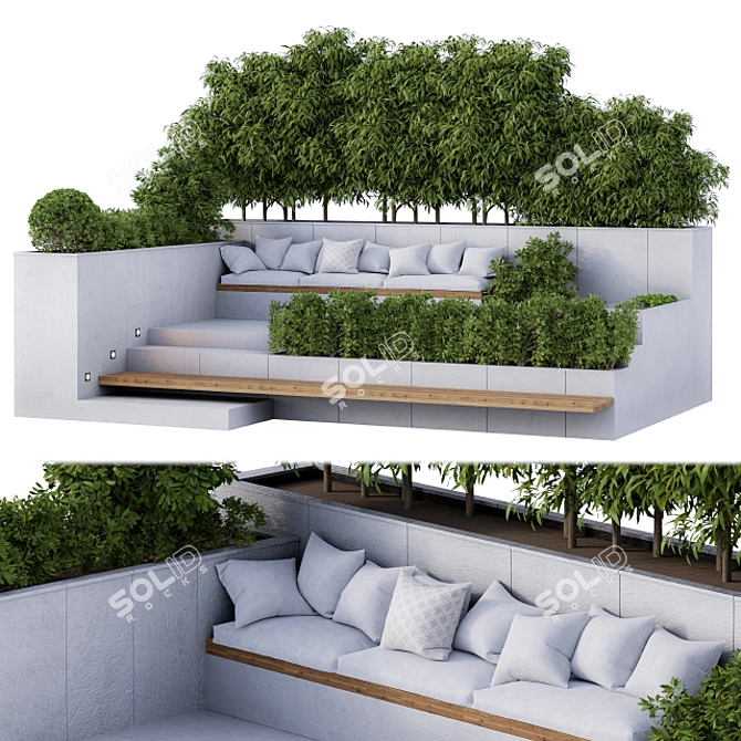 Modern Outdoor Furniture Set 3D model image 4