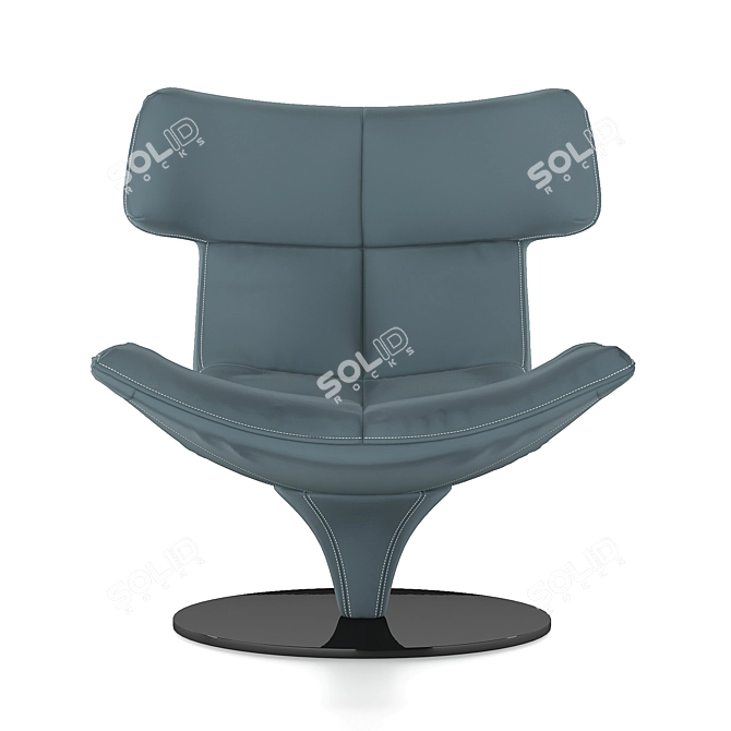 Title: Sleek Sphere Leather Chair 3D model image 2