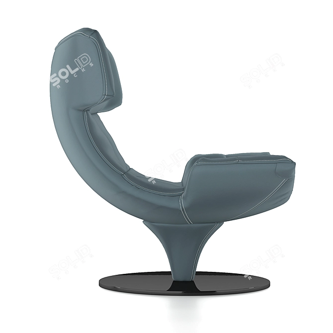 Title: Sleek Sphere Leather Chair 3D model image 3