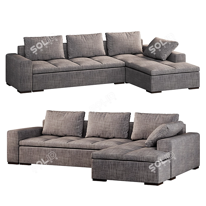 Luxury OM Leonardo Sofa 3D model image 1