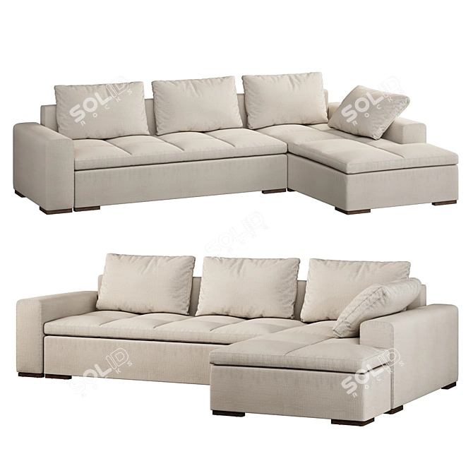 Luxury OM Leonardo Sofa 3D model image 2