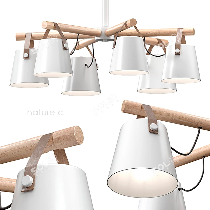 Lampatron Natura C: Elegant 8-Light Pendant 3D model image 1