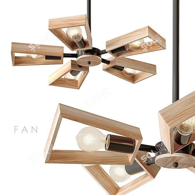 Versatile Design Lamp: Lampatron Fan 3D model image 1