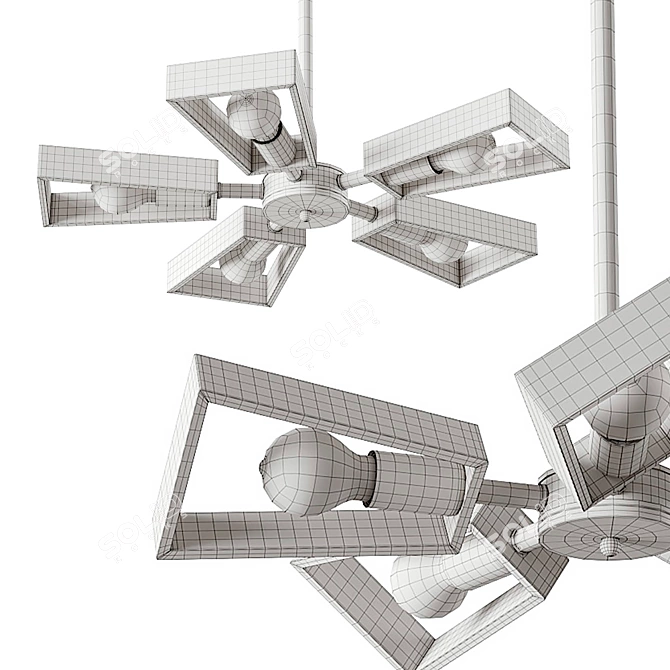 Versatile Design Lamp: Lampatron Fan 3D model image 5