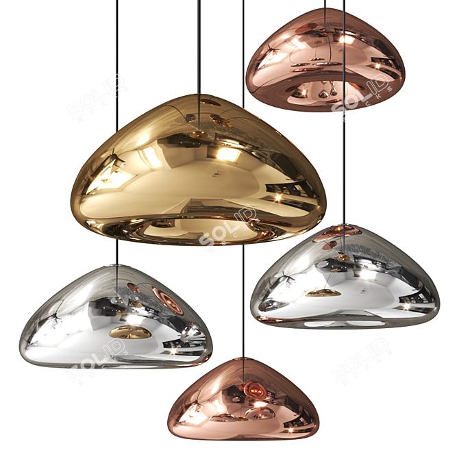 Copper Void Pendant: Tom Dixon Light 3D model image 3