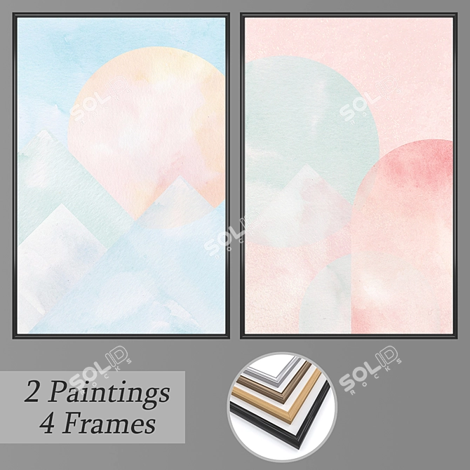 Multiframed Wall Art Set No. 1441 3D model image 1