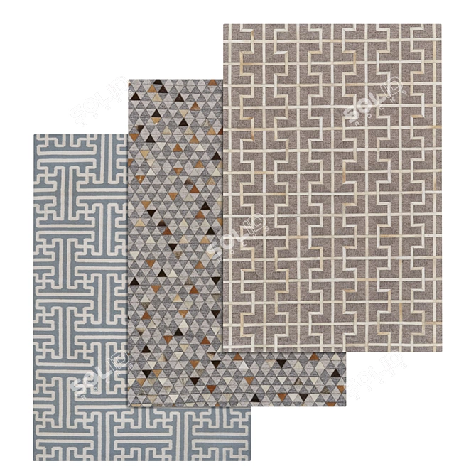 Premium Carpet Set: High-Quality Textures for Interior Design 3D model image 1