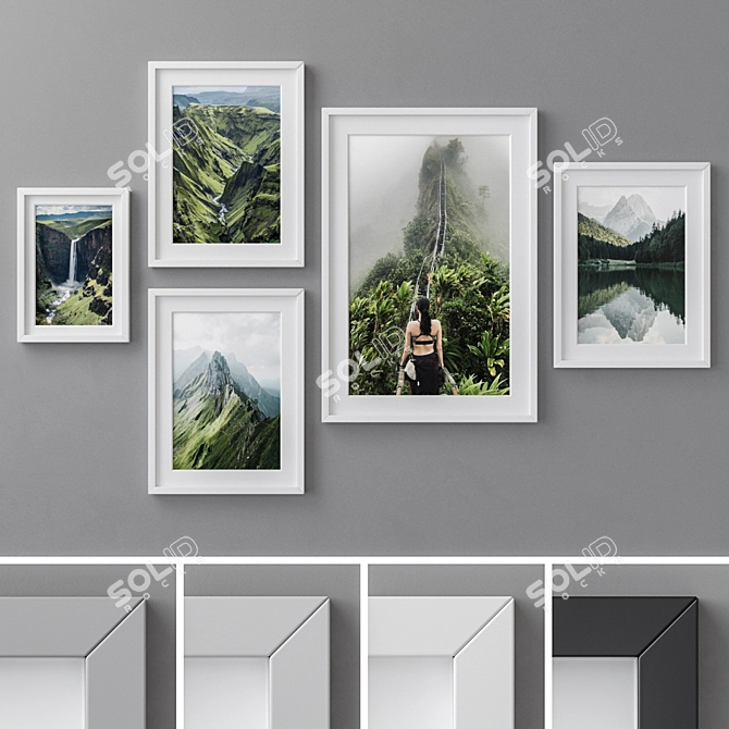 Multicolored Photo Frames Set 3D model image 1