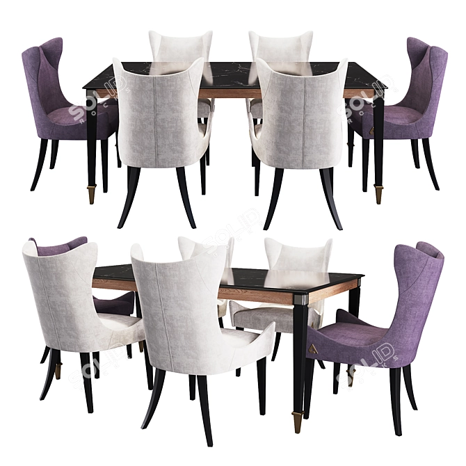 Elegant Regnum Dining Set 3D model image 1