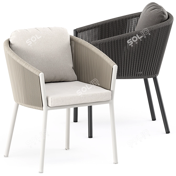 Elegant OMER Armchair: Timeless Comfort 3D model image 1