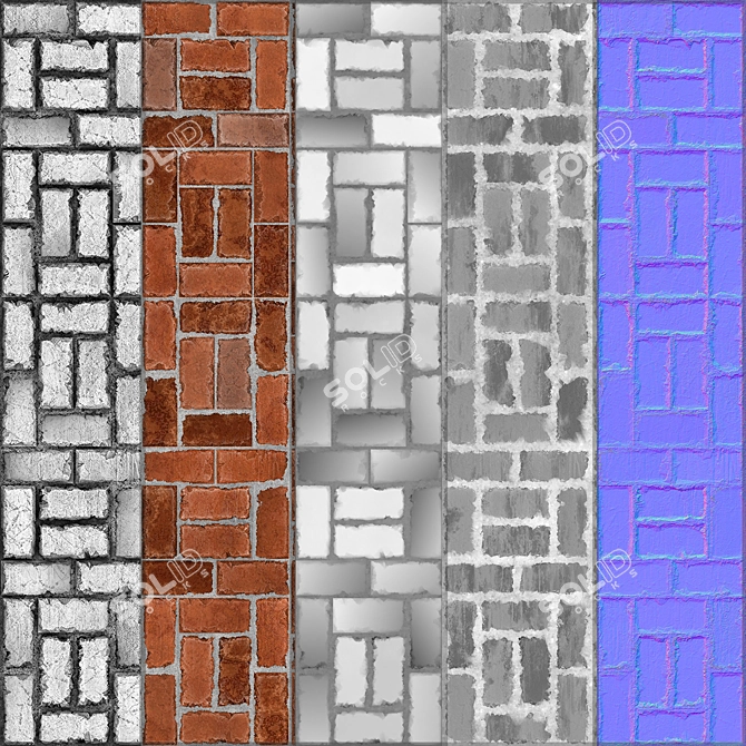 Seamless 4K Brick Design 3D model image 4