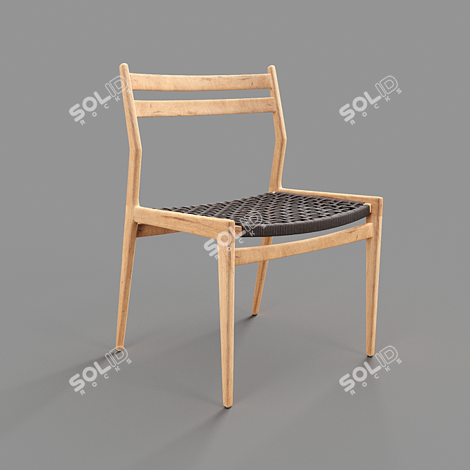 Versatile Woven Rope Dining Chair 3D model image 1