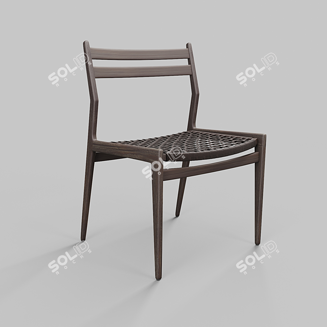 Versatile Woven Rope Dining Chair 3D model image 2