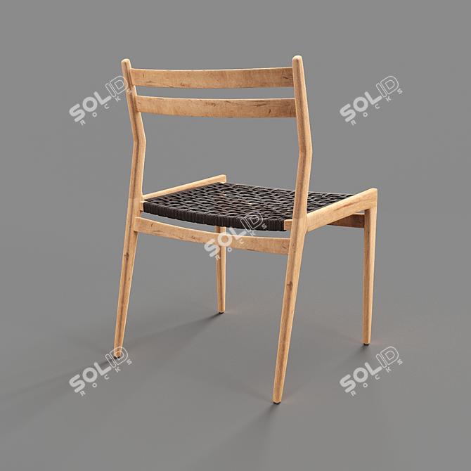 Versatile Woven Rope Dining Chair 3D model image 4