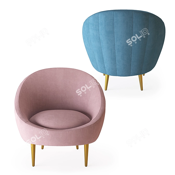 Contemporary Skye Barrel Chair: Stylish, Comfortable & Compact 3D model image 3