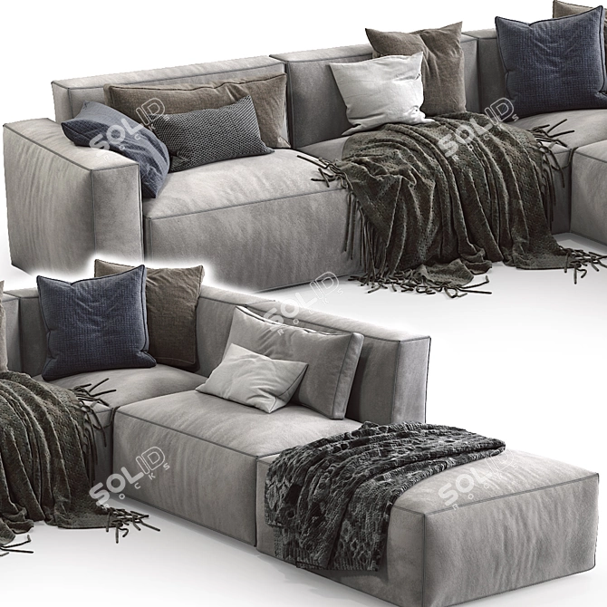 Sleek Elise Stretch Sofa 3D model image 2