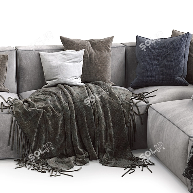 Sleek Elise Stretch Sofa 3D model image 3